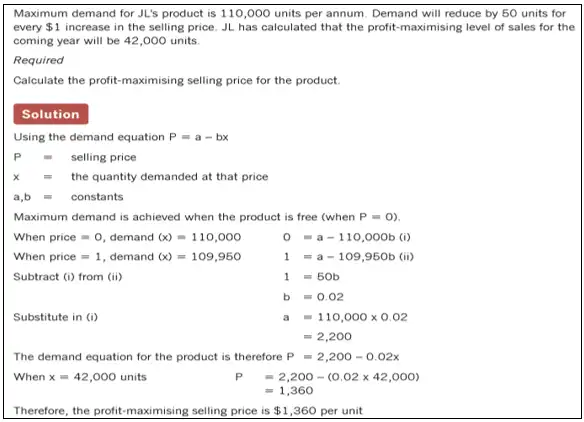 Profit maximisation and the demand curve